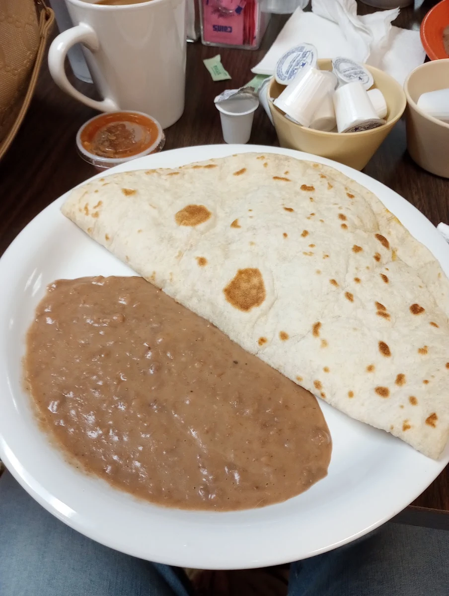 Large Chorizo and Egg Taco with Refried Beans
