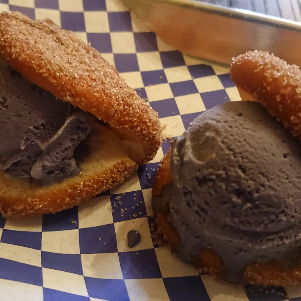 Ube Ice Cream on a Donut