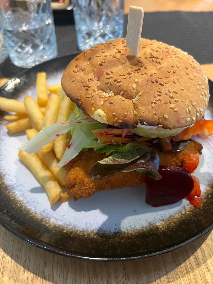 Chicken Schnitzel Burger Salad & Mayo, Roy's Fish and Chips Take Away Café & Sri Lankan Cuisine