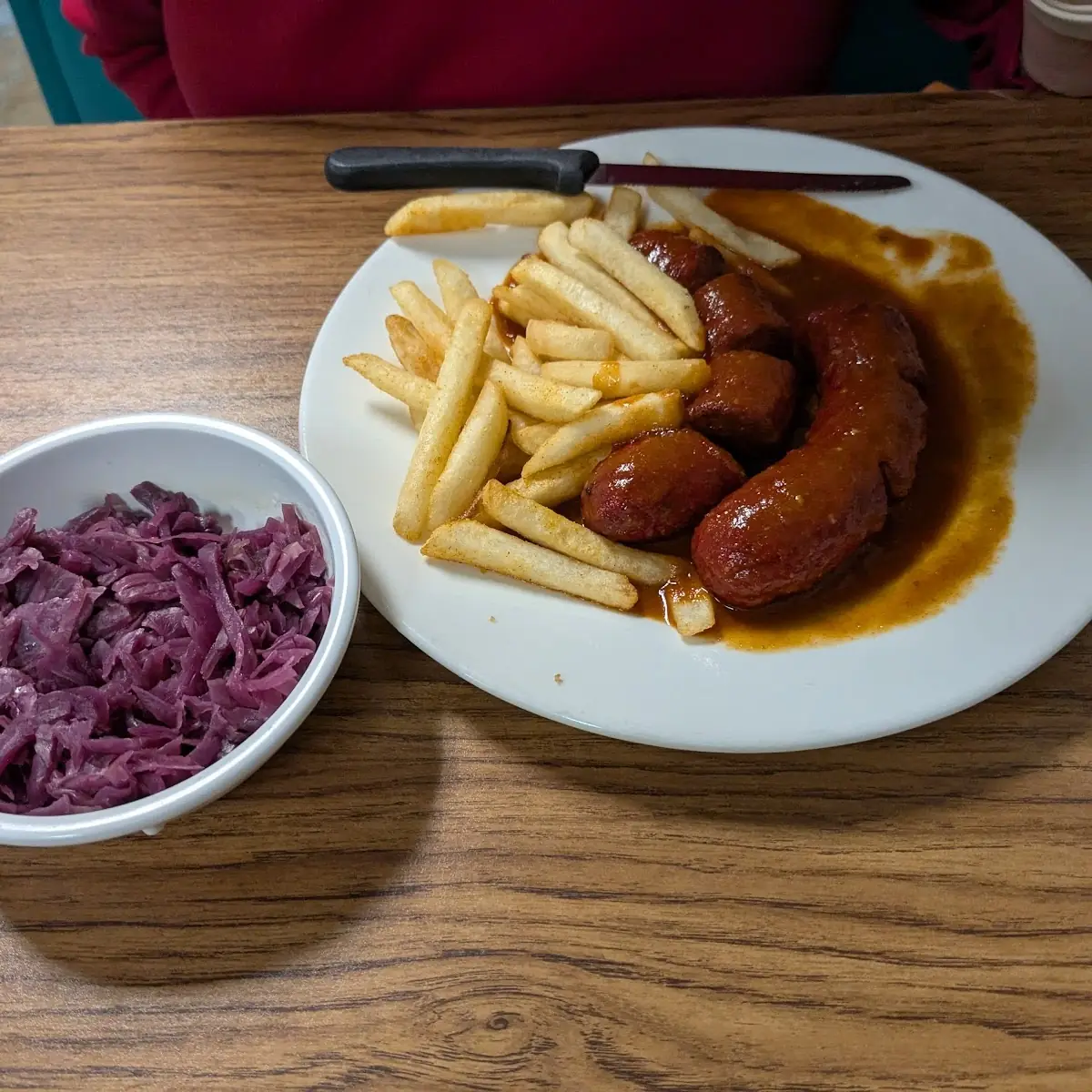 Currywurst with Roll or Slice Bread and Curry Ketchup