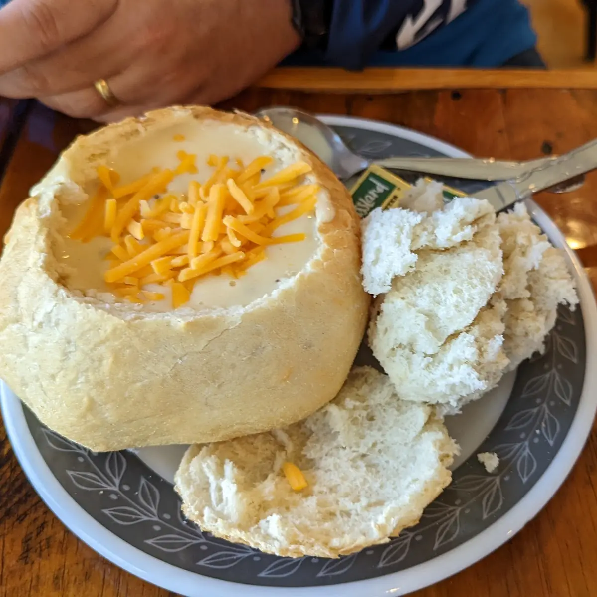 Beer Cheese Soup in a Bread Bowl
