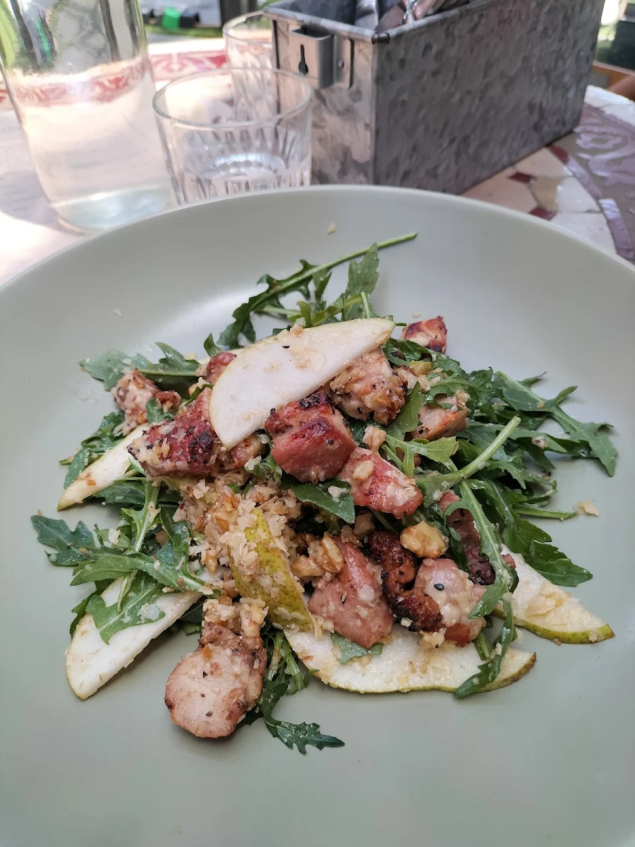 Rocket Pear and Walnut Salad with Added Chicken, The Amazing Grace