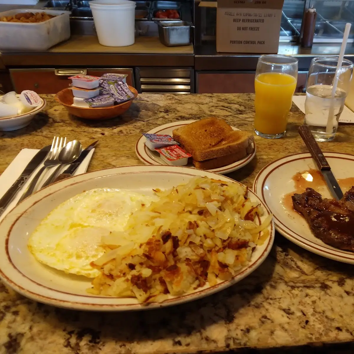Hash Browns and Toast