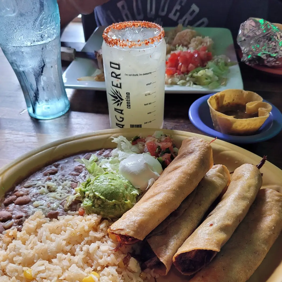 Chicken Enchilada Lunch Special with Rice and Beans