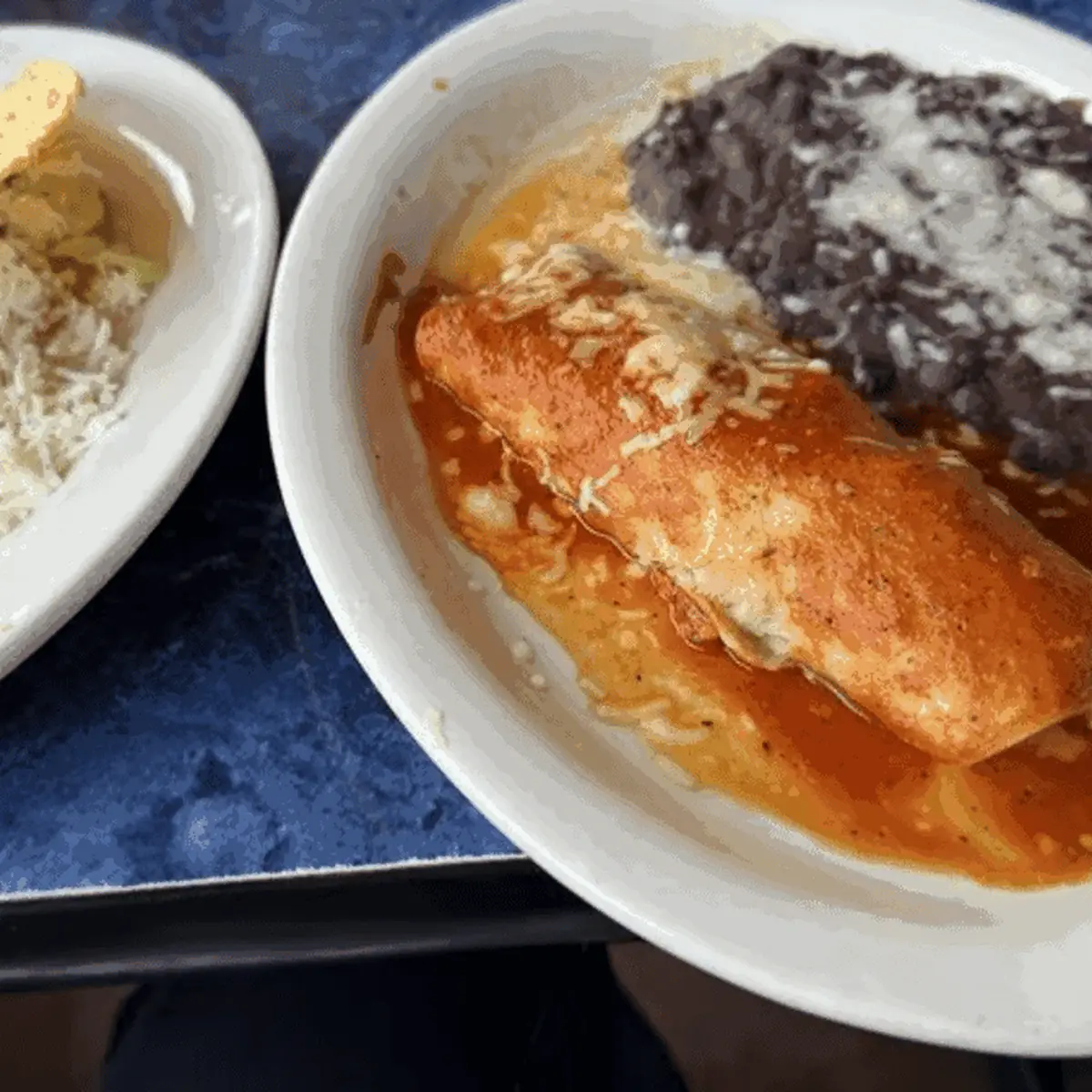 Kids Enchilada Rice and Refried Beans