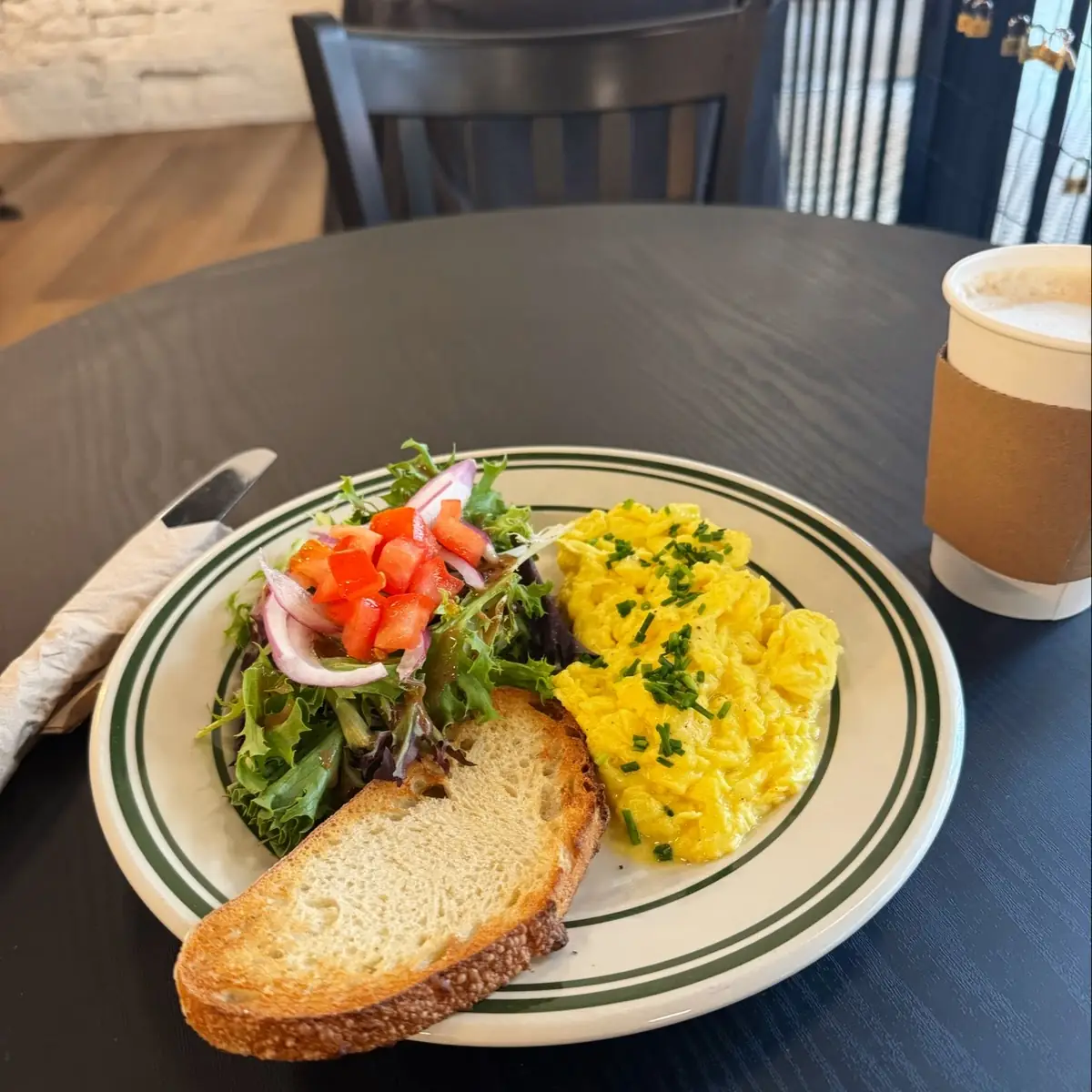 Scrambled Eggs with Side Salad