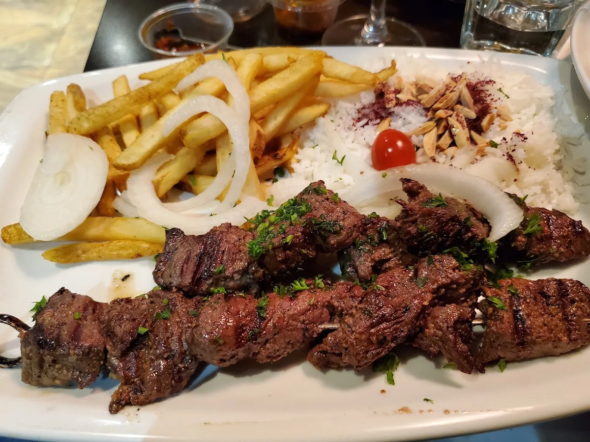 Beef Shish Kebab, Mashu Mashu Mediterranean Grill