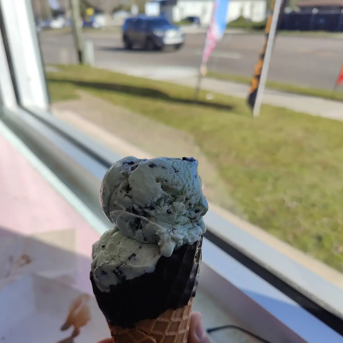 Mint Chocolate with Chocolate Waffle Cone