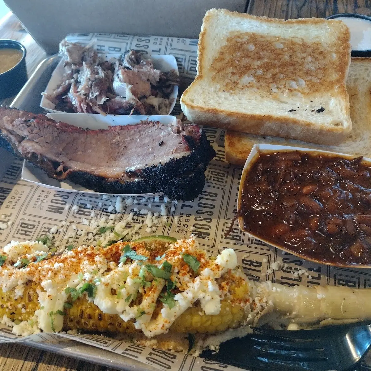 Brisket Plate with Added Pulled Pork
