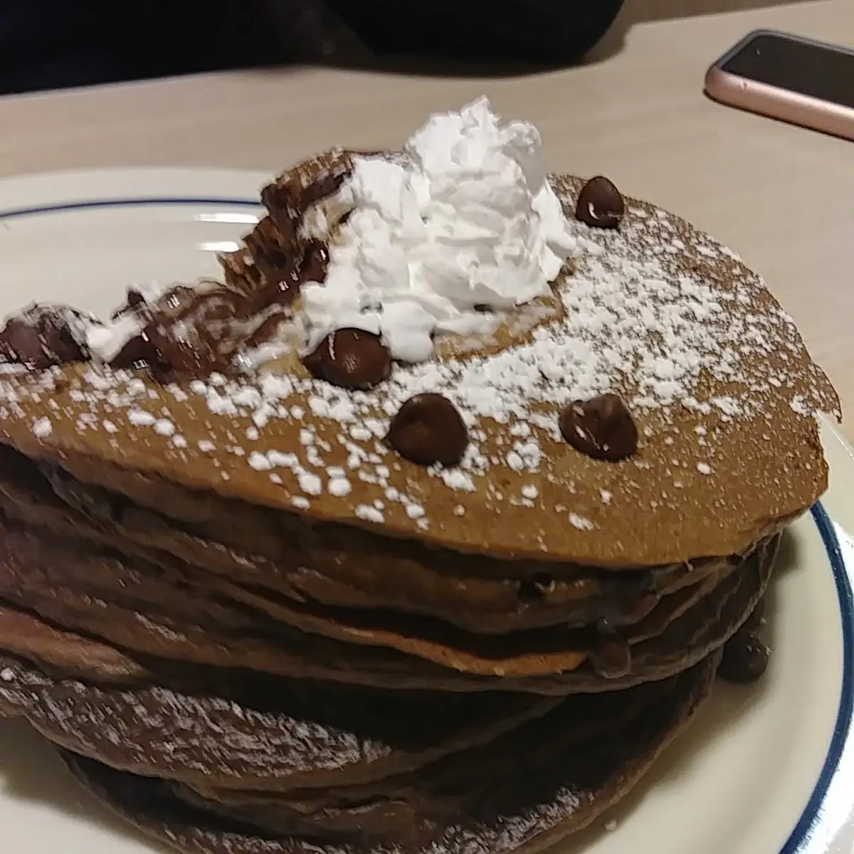 Chocolate Chocolate Chip Pancakes