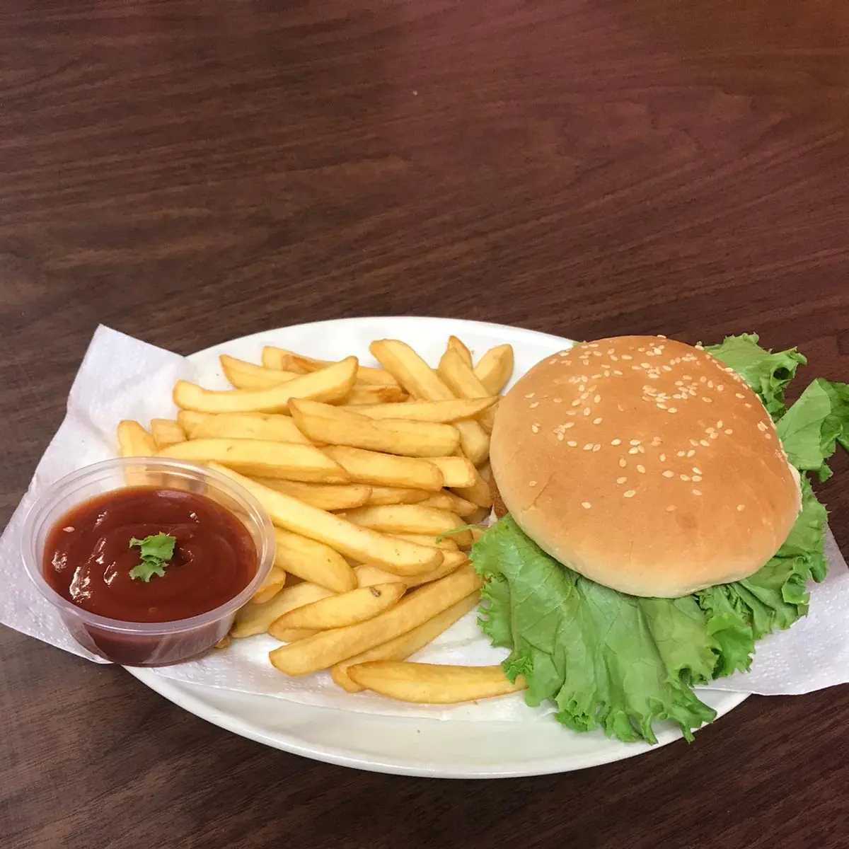 Burger with Fries, Amritsari Restaurant ( Tiffin Service )
