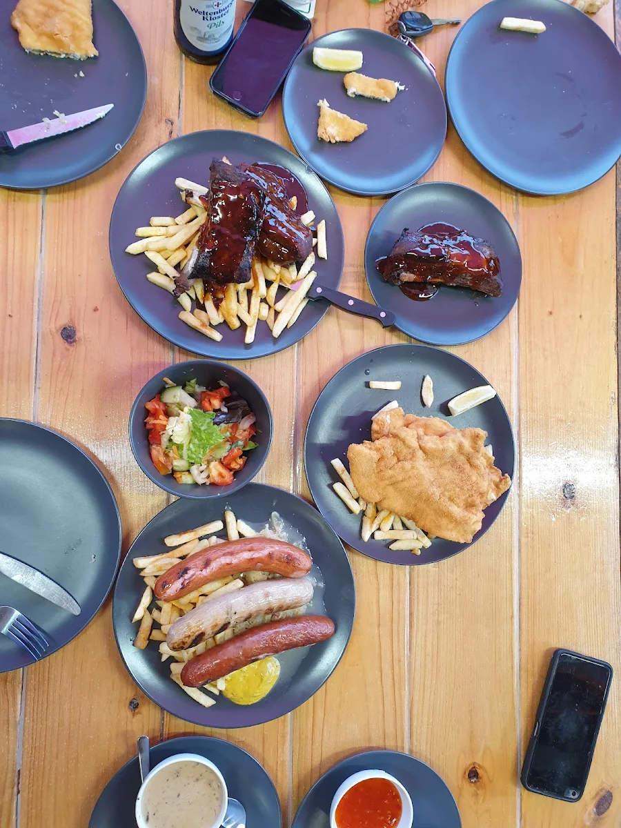 German Sausage Platter Ribs and Schnitzel
