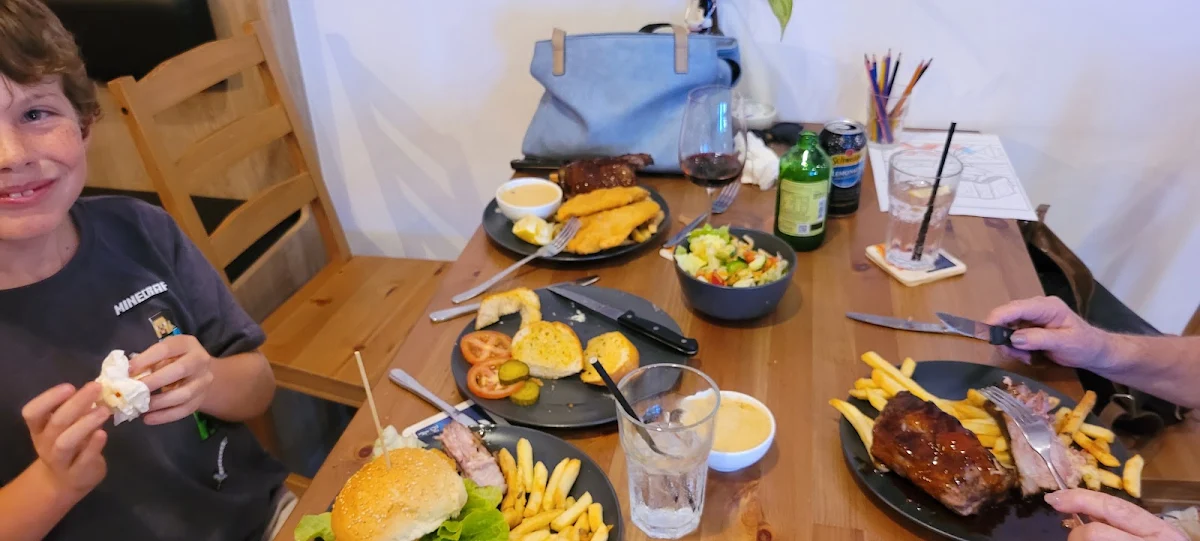 Kids Burger Medium Pork Ribs and Schnitzel and Ribs Combo