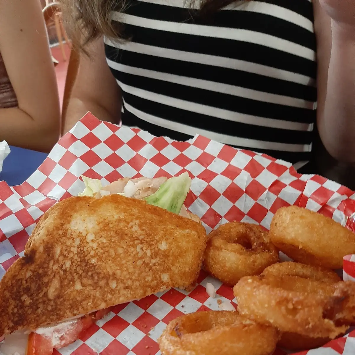 Toasted Turkey Sandwich with Onion Rings