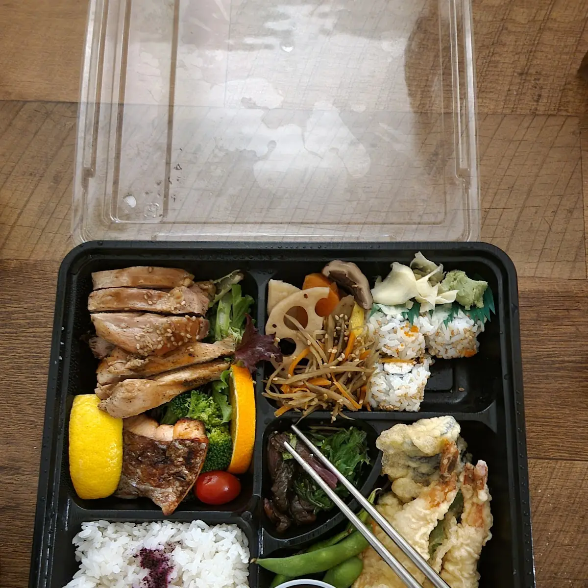 Salmon Bento Box with Sushi