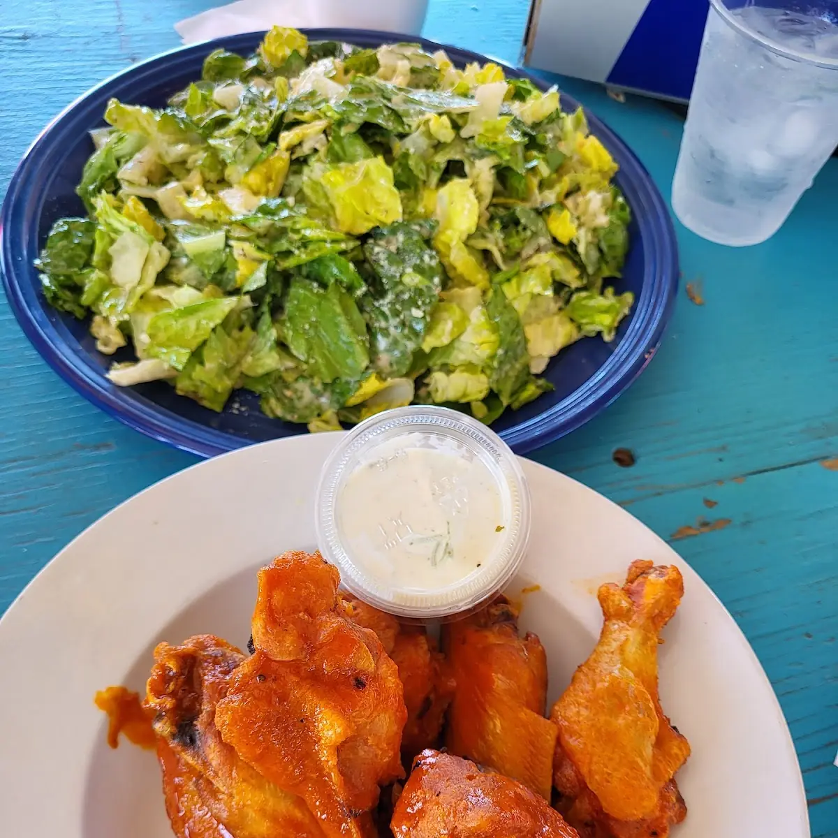 Wings and Cesar Salad