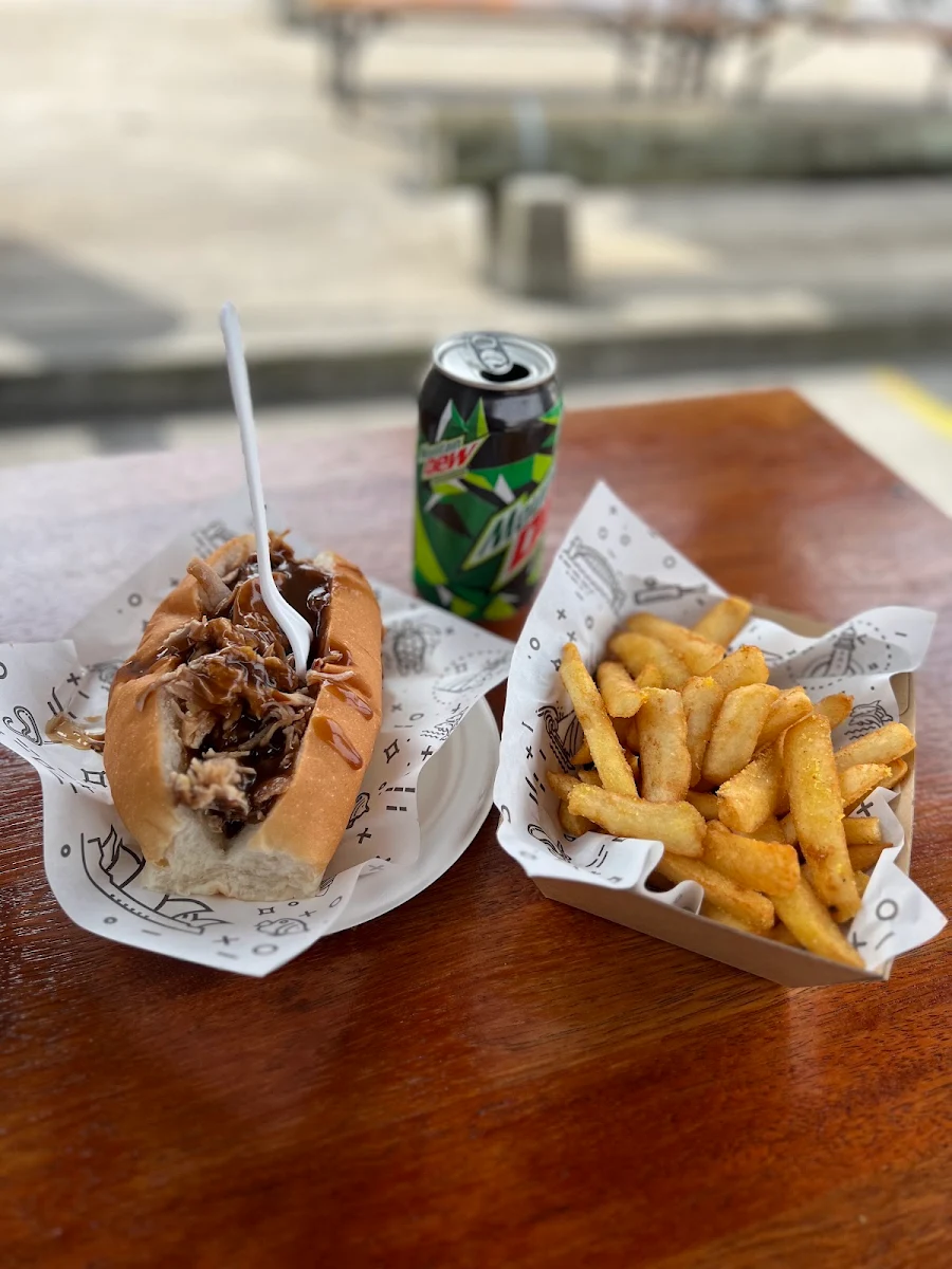Pulled Pork Roll Combo, Harry's Café de Wheels - Liverpool