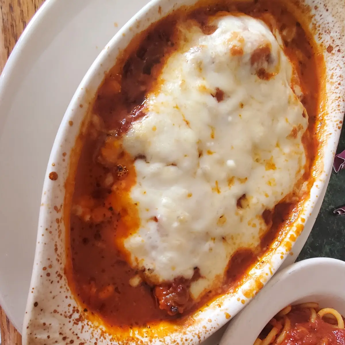 Eggplant Parmigiana with Side of Spaghetti