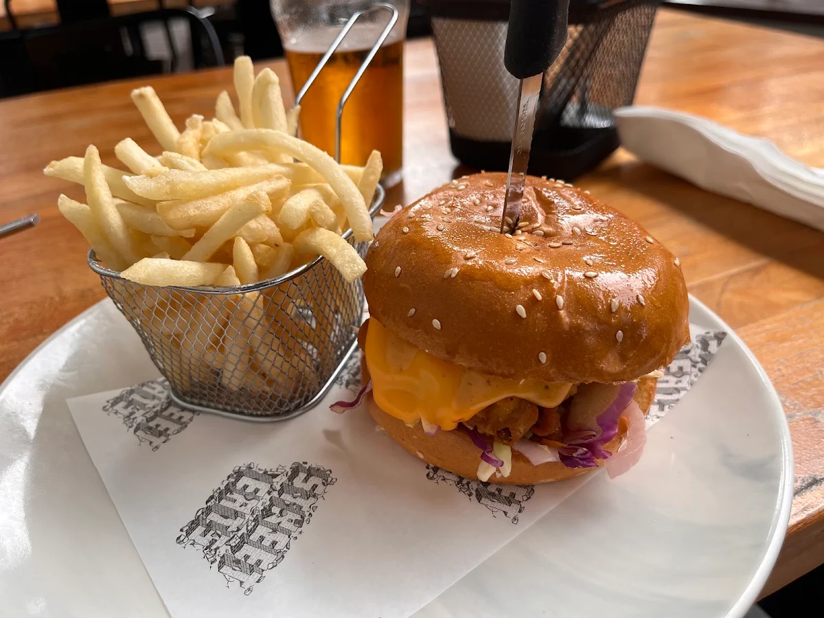 Chicken Burger with Fries, Street Eats Eatery