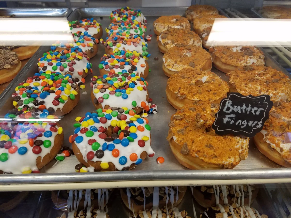 M&M and Butterfinger Donuts