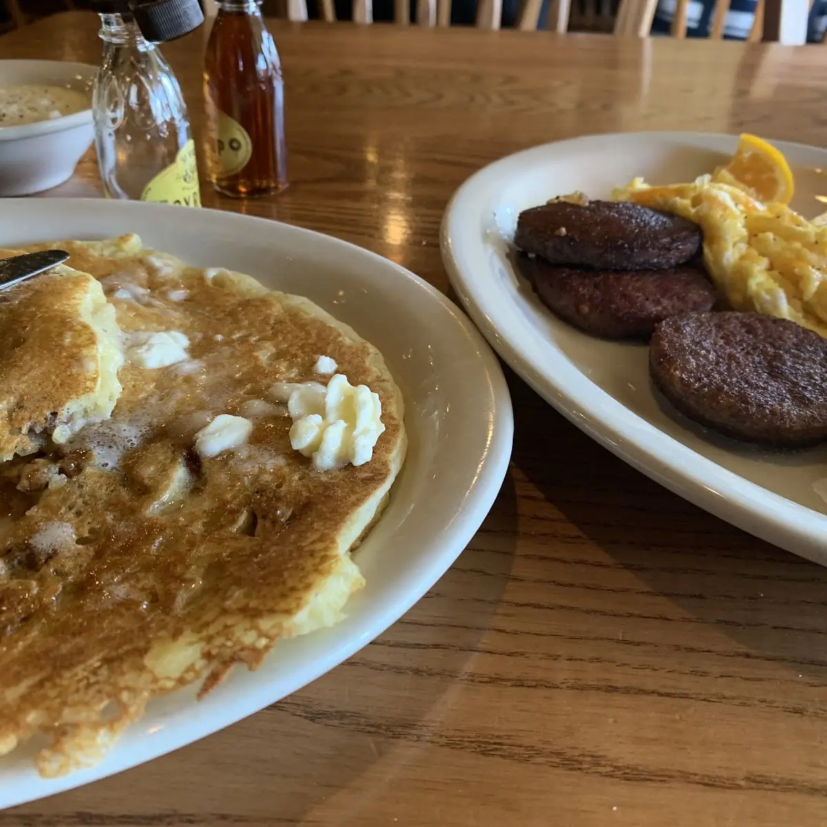Pancake Sausage Bacon & Eggs