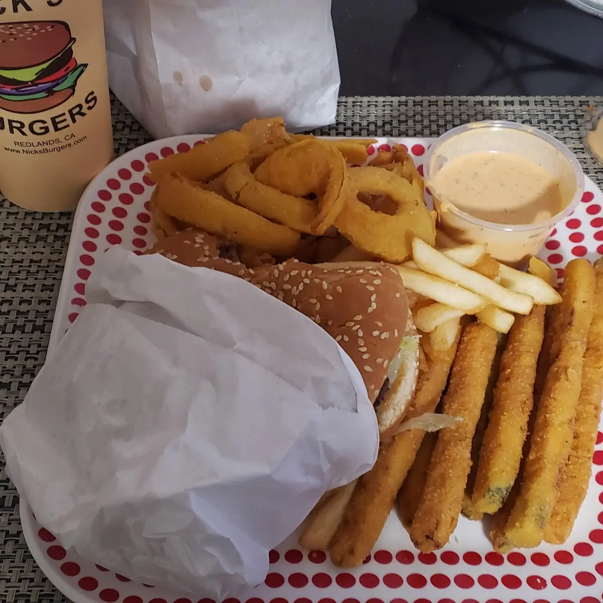 Bacon Burger Fries Onion Rings