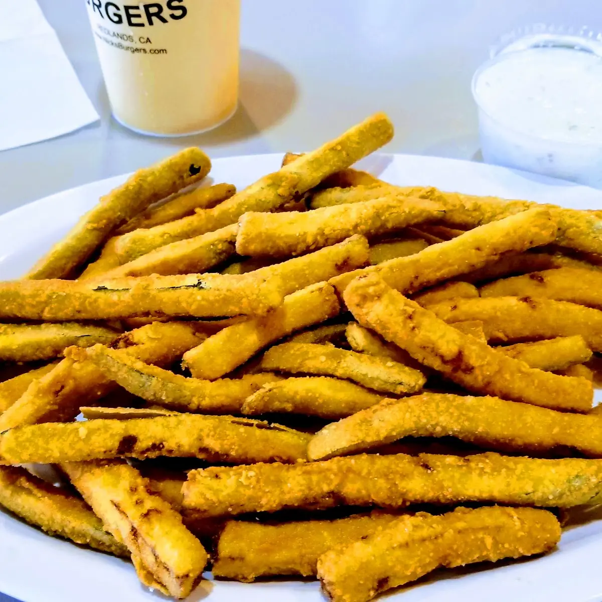 Fried Zucchini with Ranch Dressing