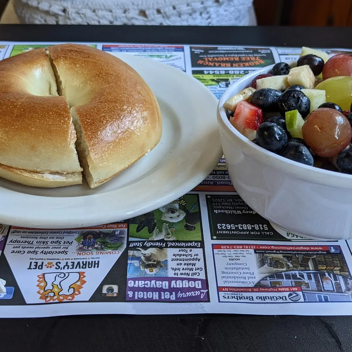 Bagel Cream Cheese with Fruit Cup