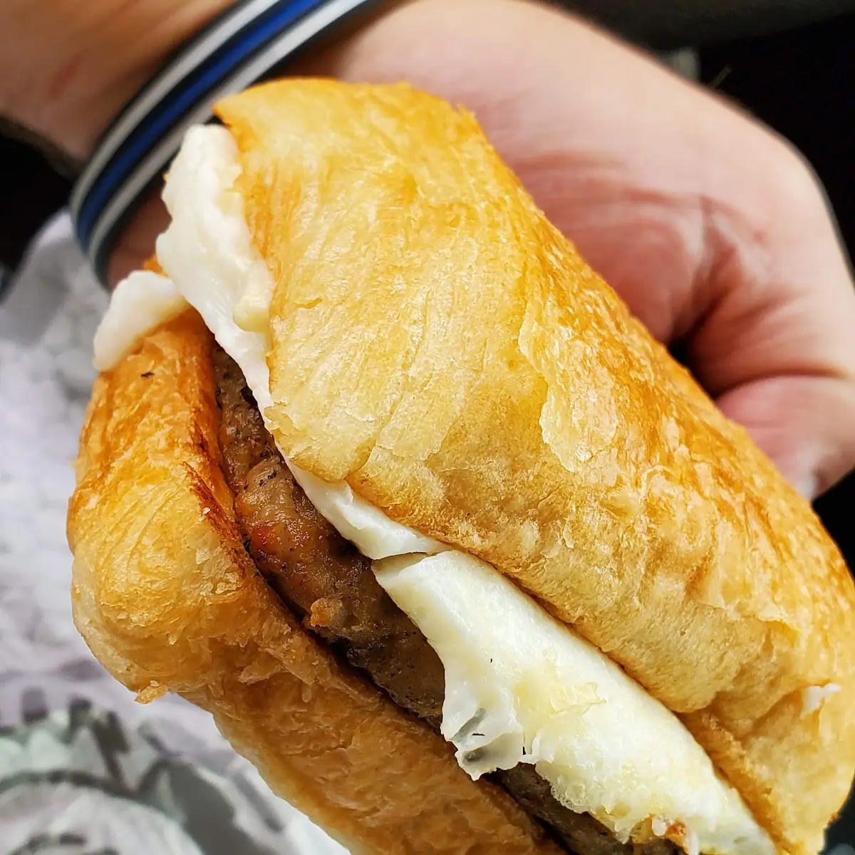 Sausage Egg & Swiss Croissant
