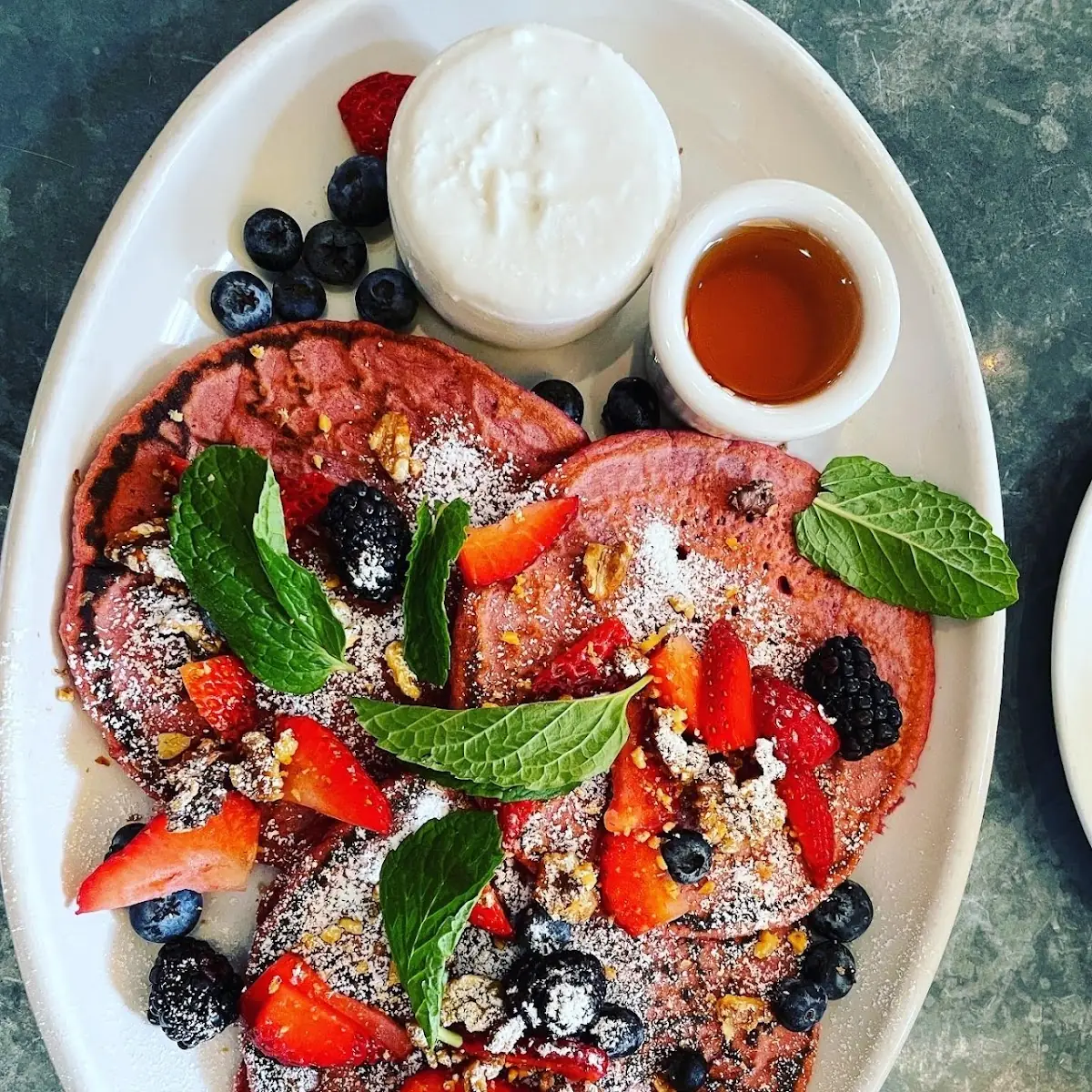 Red Velvet Flaxseed Pancakes