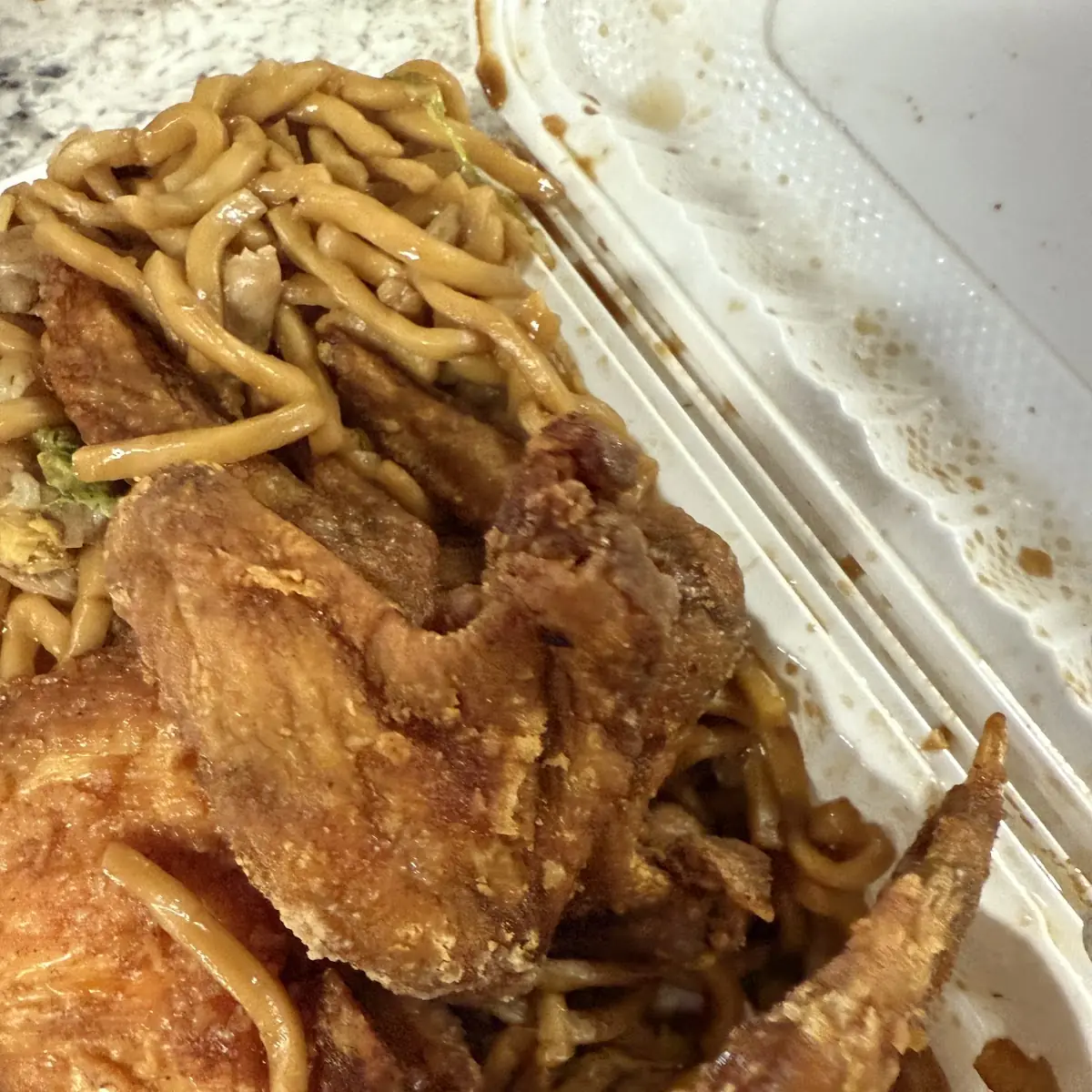 Lo Mein and Chicken Wings