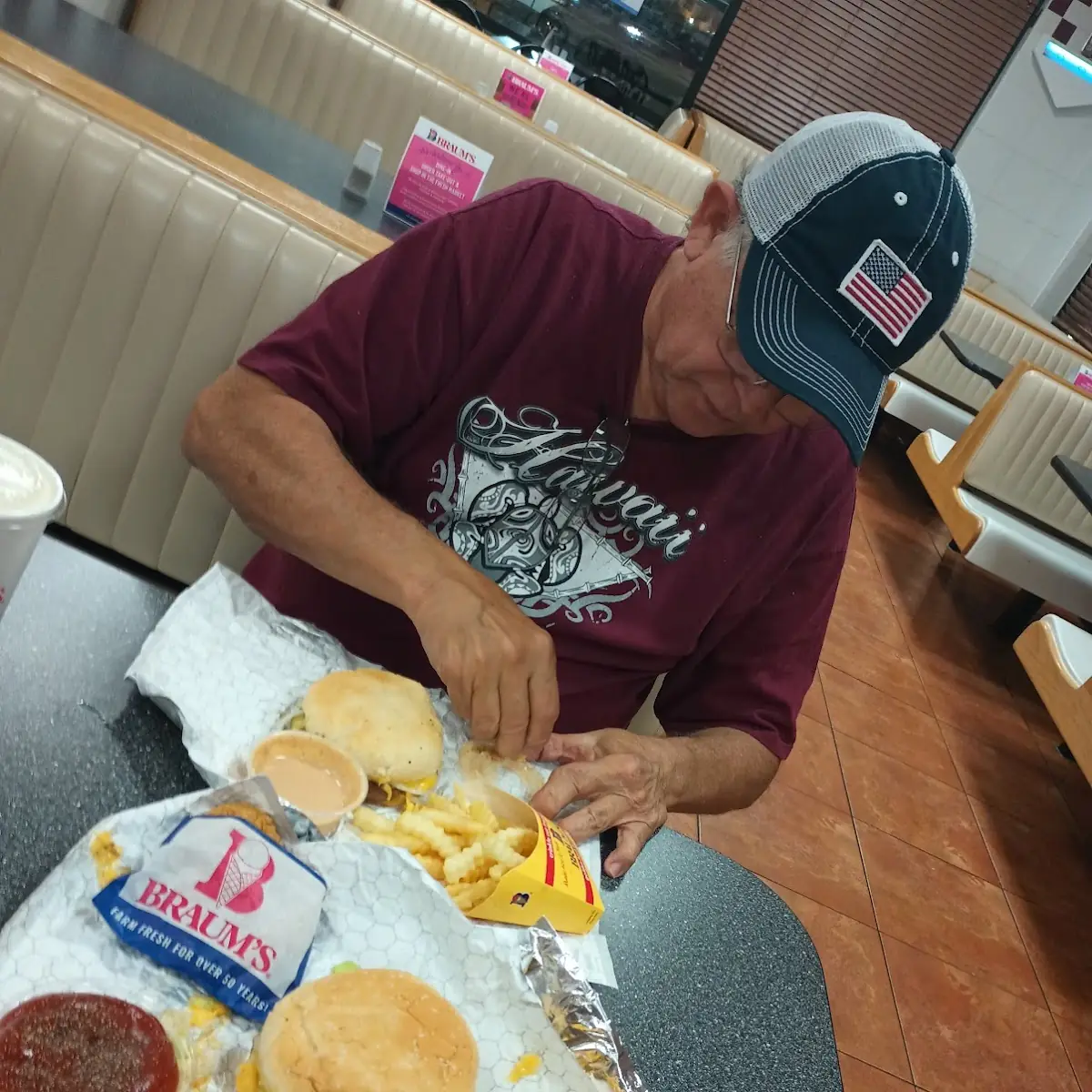 Double Cheeseburger with Fries and Braums Sauce