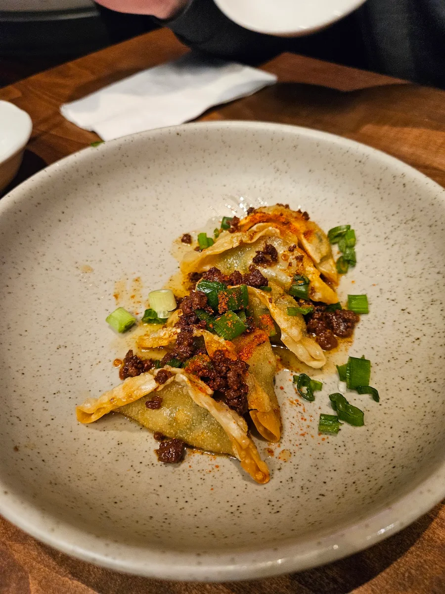 Gyoza with Meat on Top