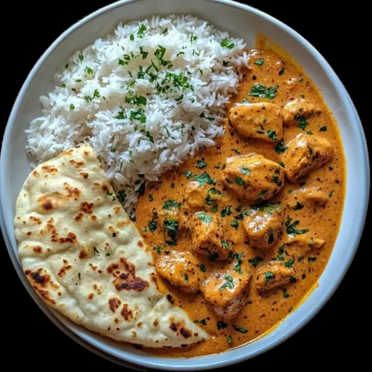 Butter Chicken Naan Rice