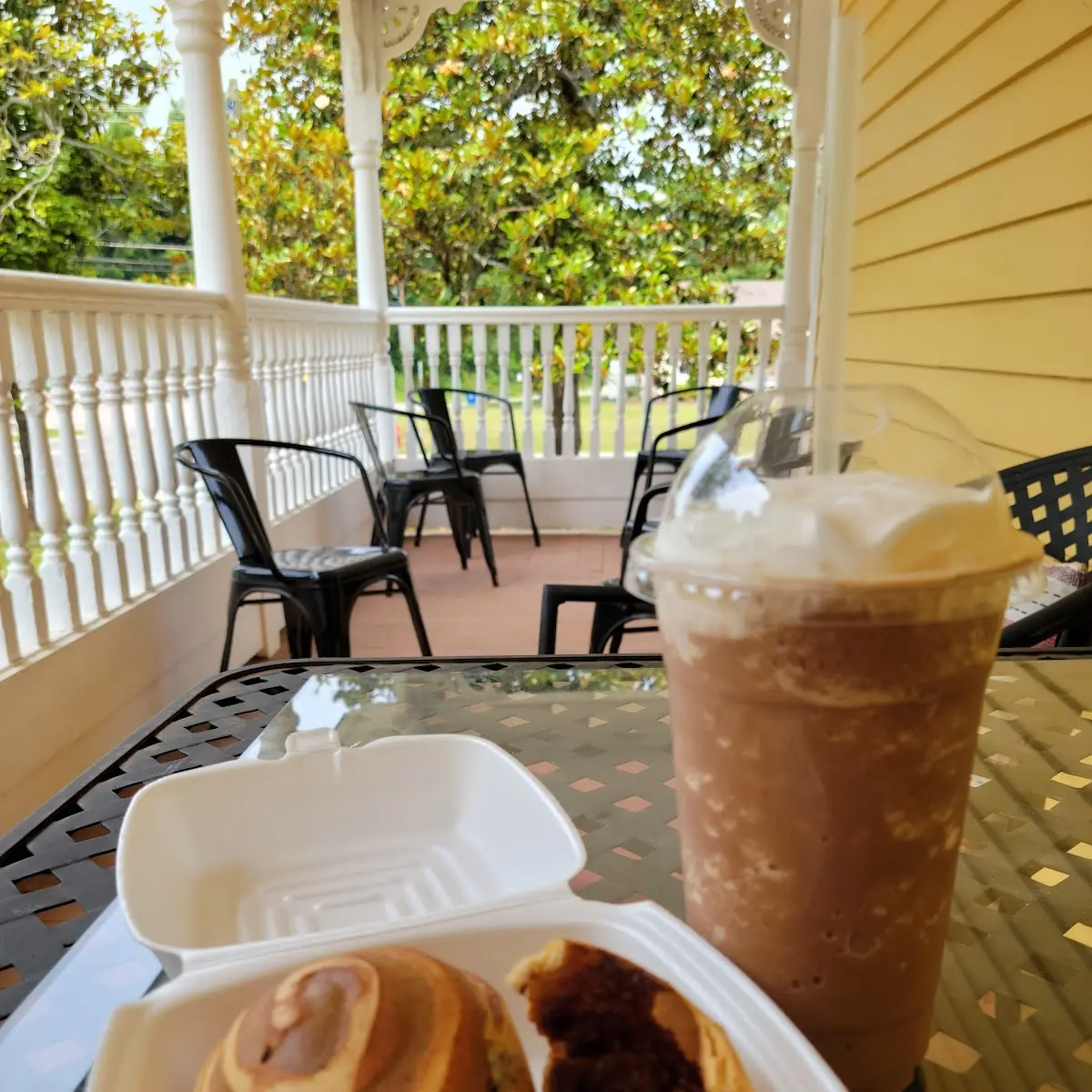 Cinnamon Roll and Blended Mocha