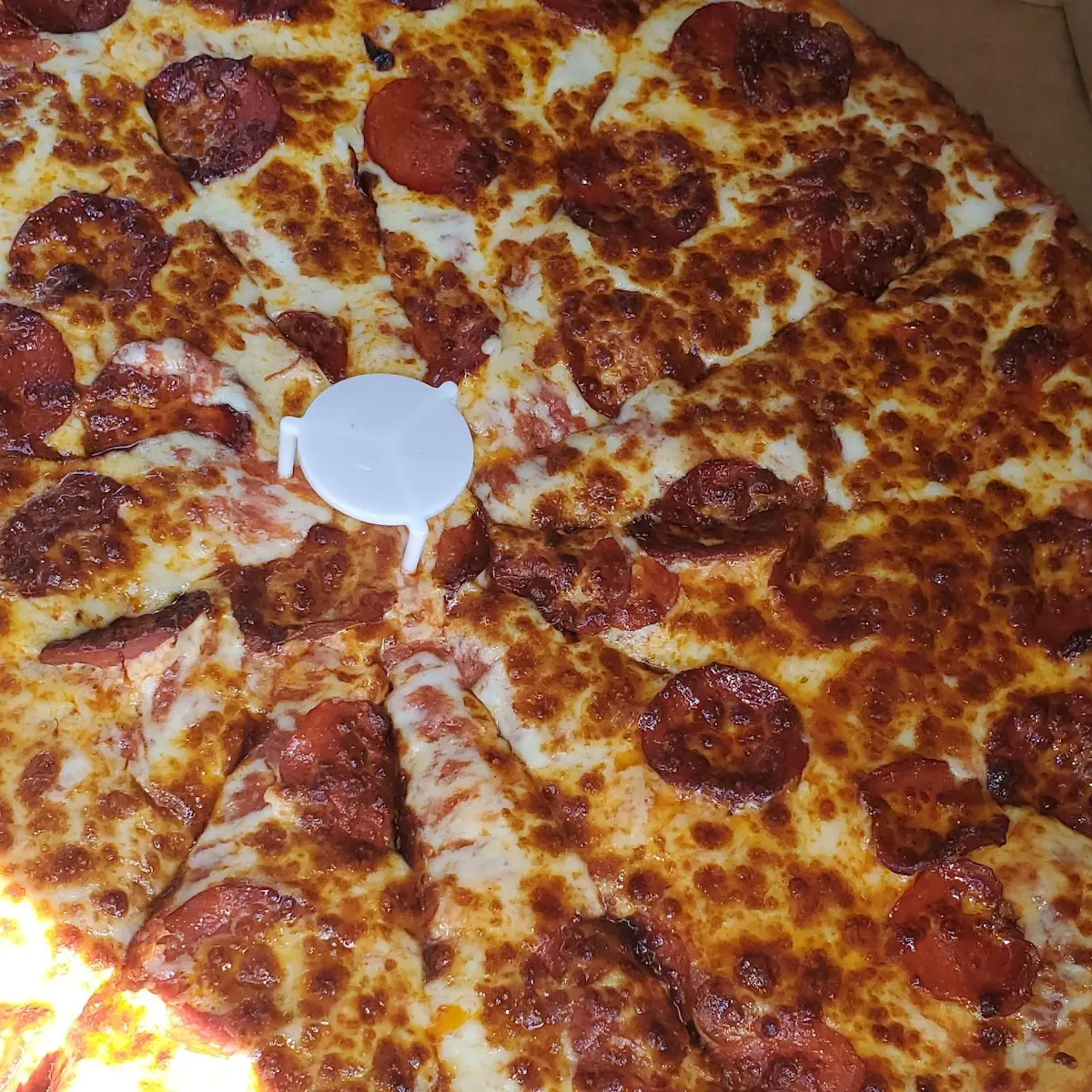 Large Pepperoni Pizza Cooked Perfectly