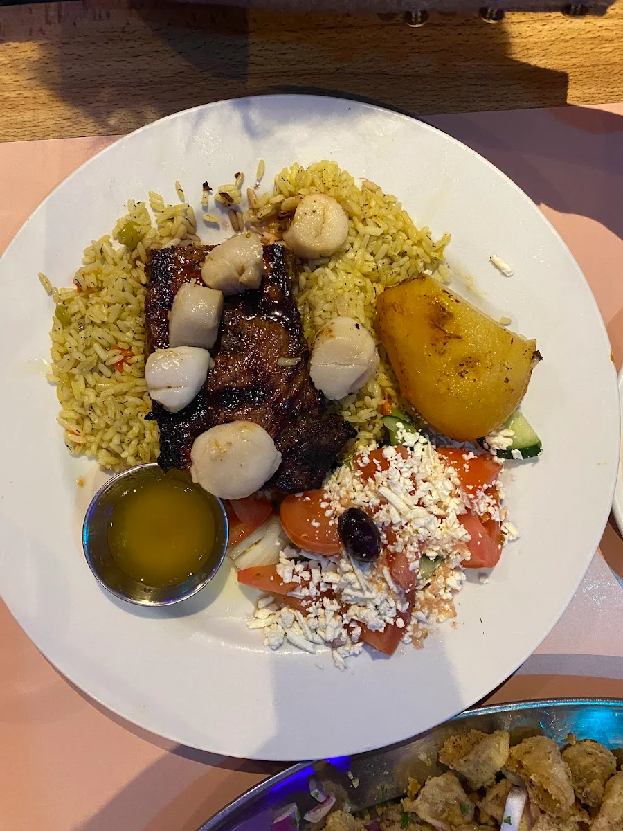 Steak Scallop, Pyrgos Taverna