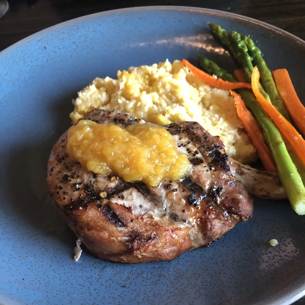 Pork Chop with Grits
