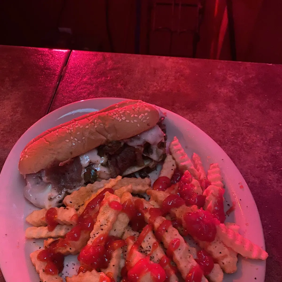 Philly Cheesesteak and French Fries