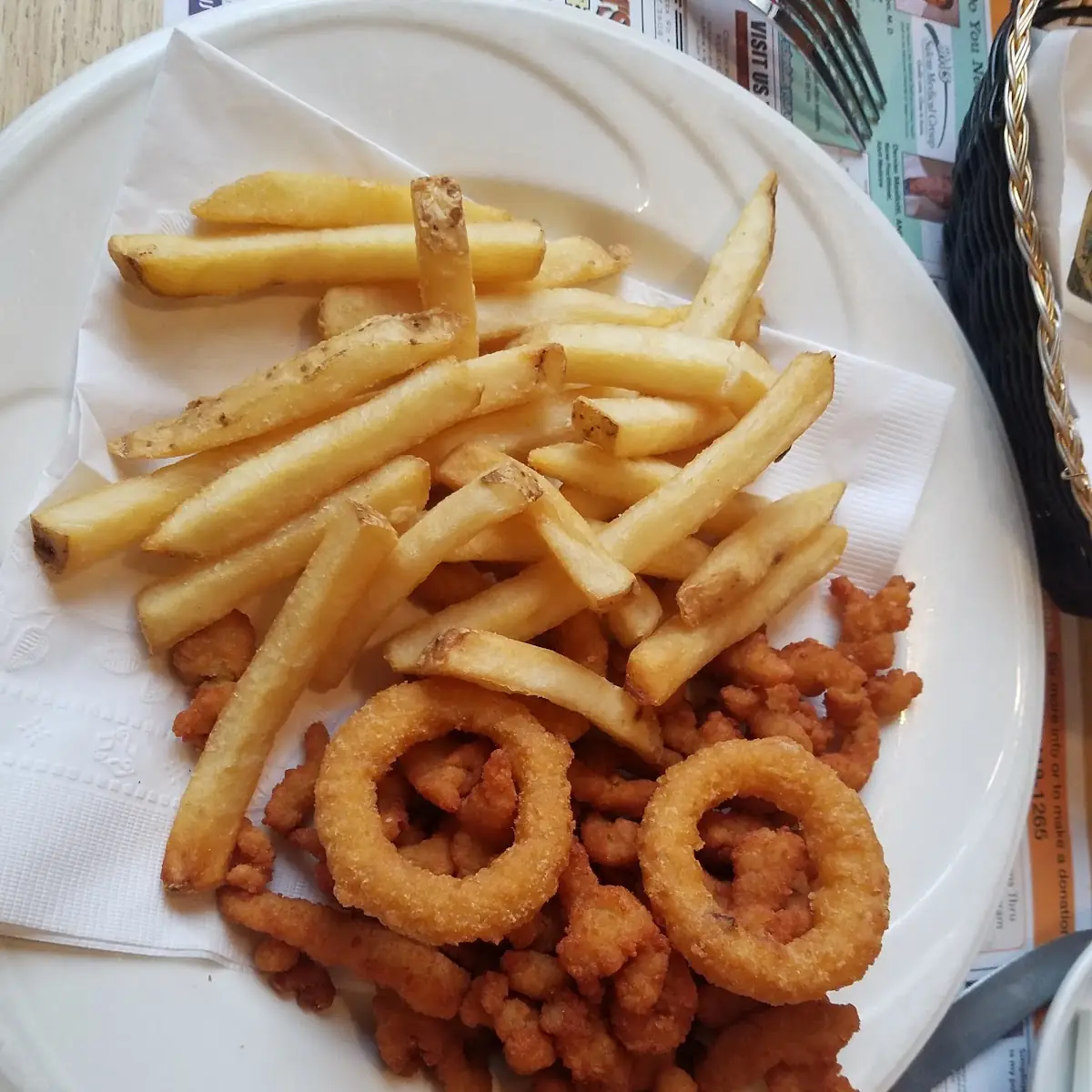 Clam Strips Platter with Onion Rings