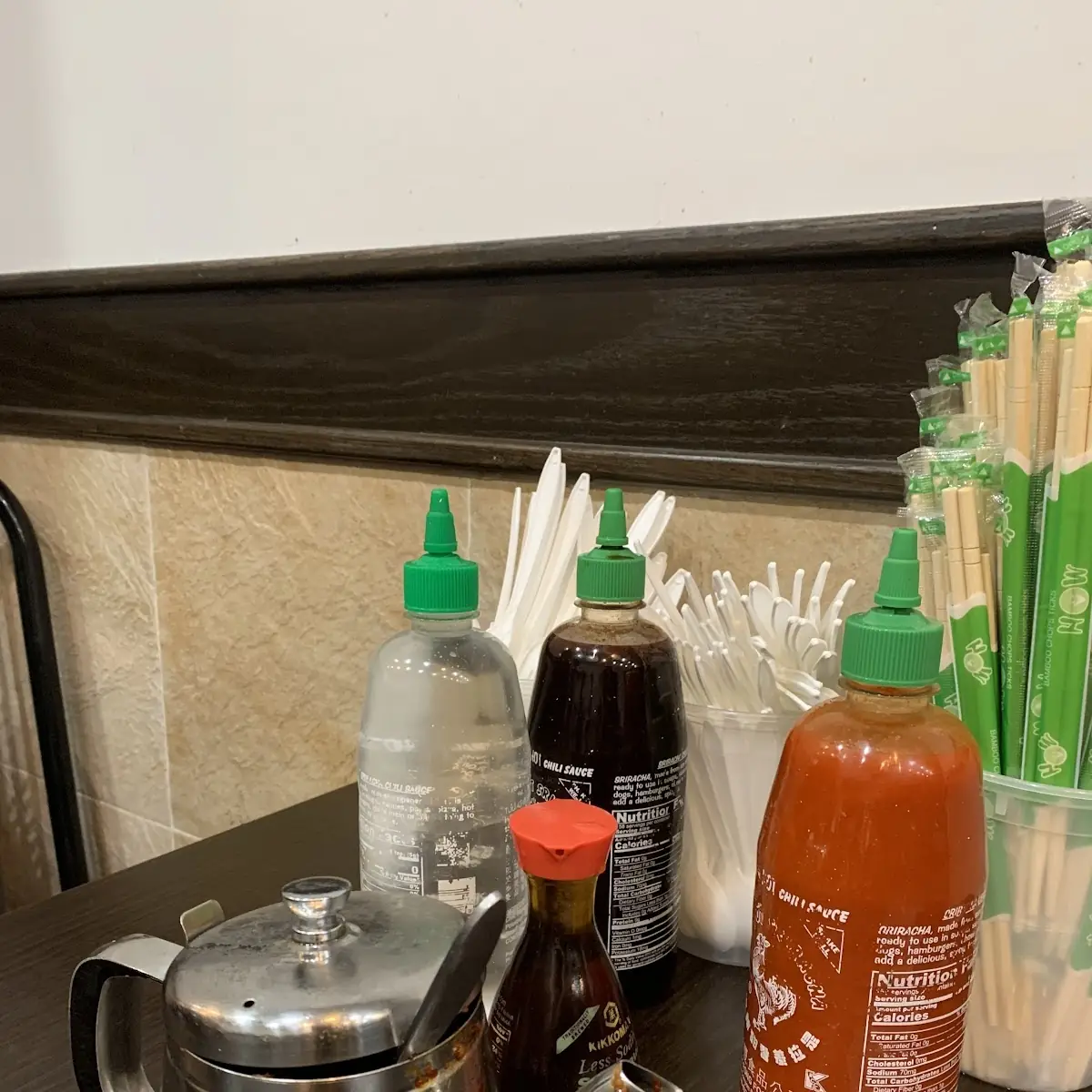 Soy Sauce Chilli Sauce and Vinegar