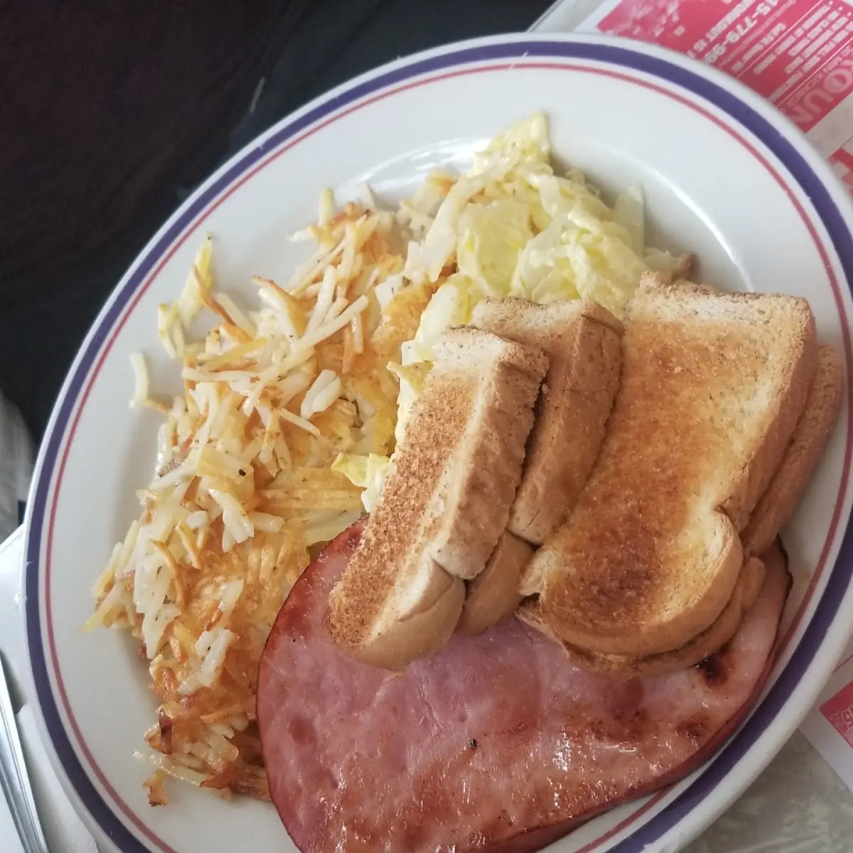 Two Eggs and Toast and Ham and Hash