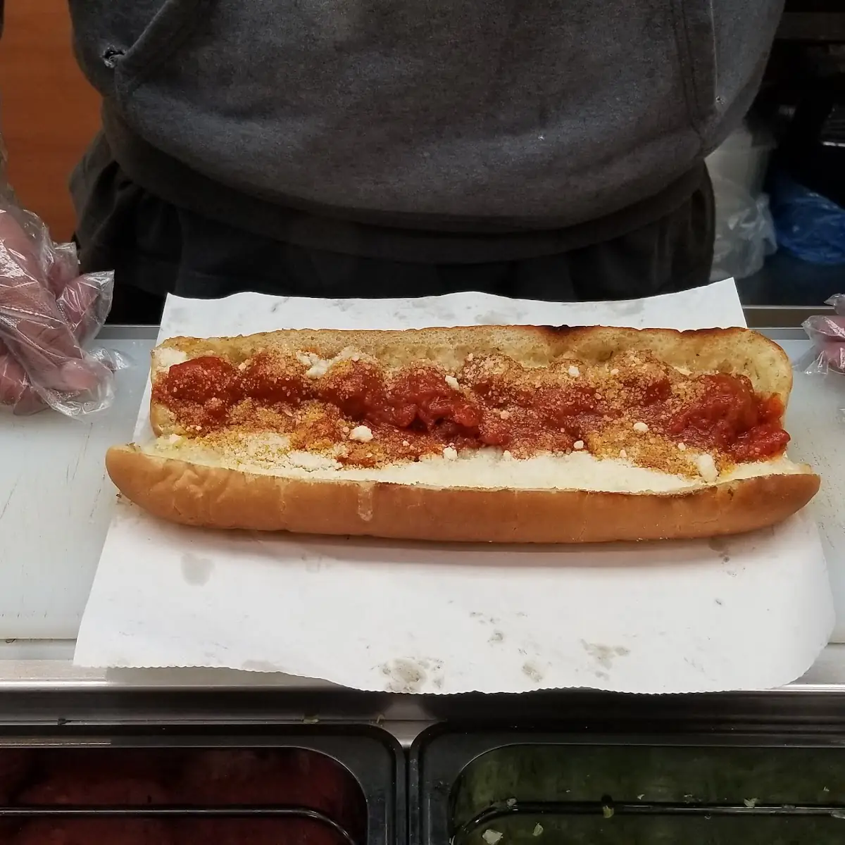 Meatball Marinara on Garlic Bread
