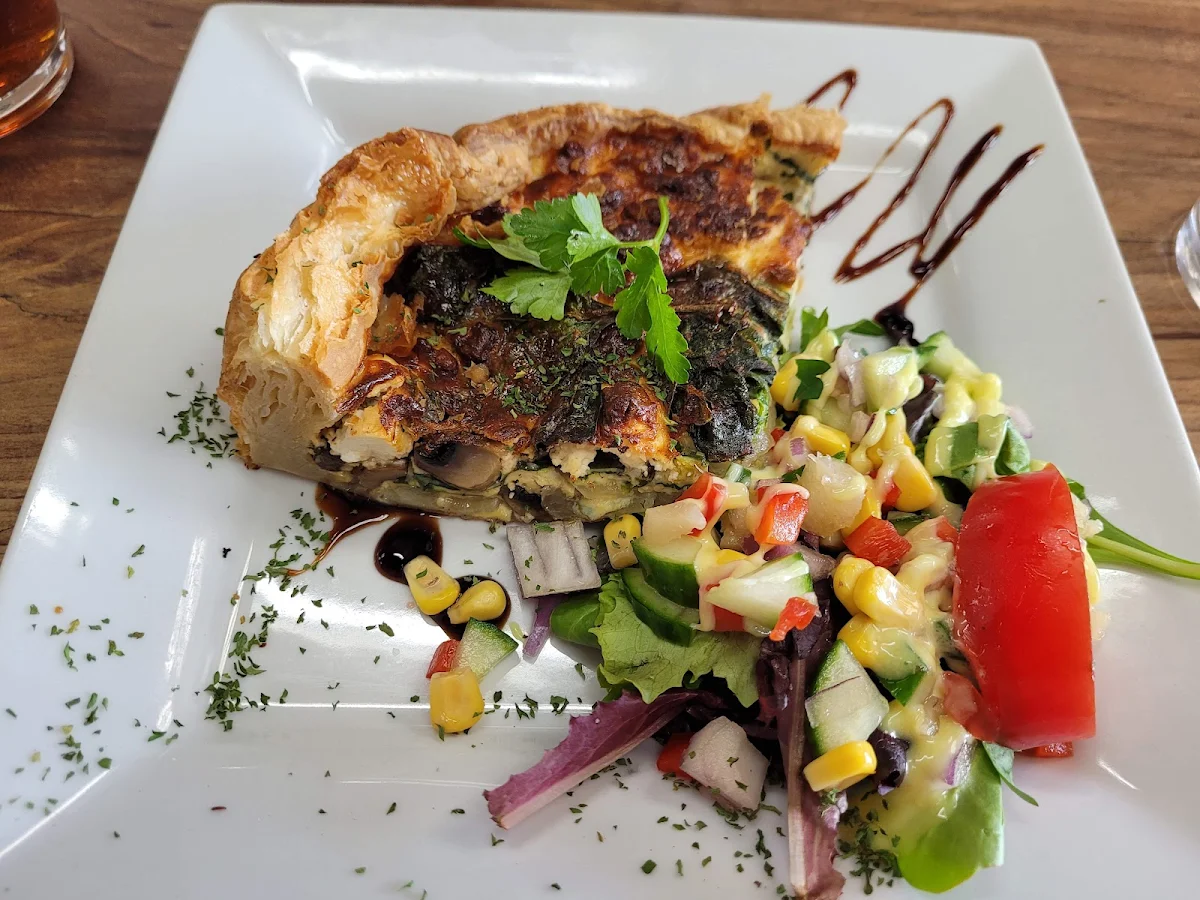 Quiche Goat Cheese Spinach Sun Dried Tomatoes and Mushroom