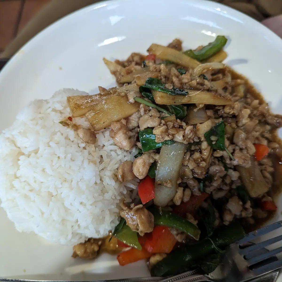 Pad Pak over Rice