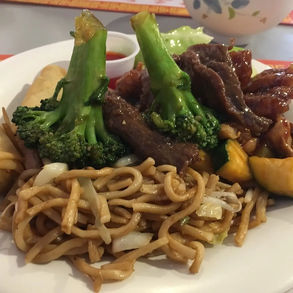 Kung Pao Chicken with Broccoli Beef Noodles