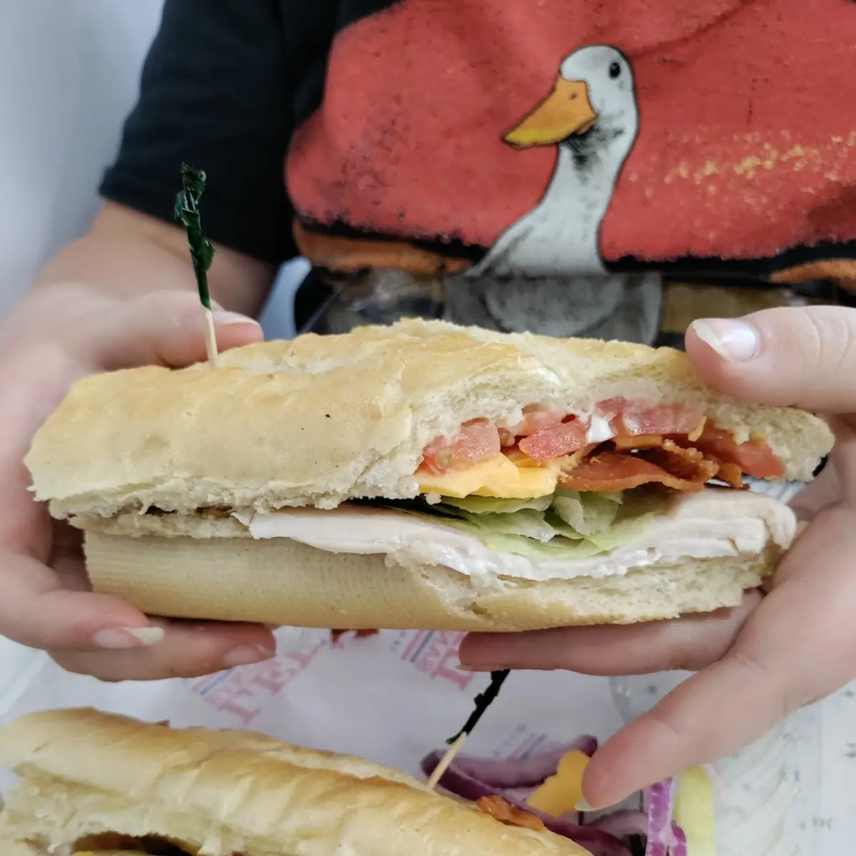 Turkey Bacon Club on Baguette
