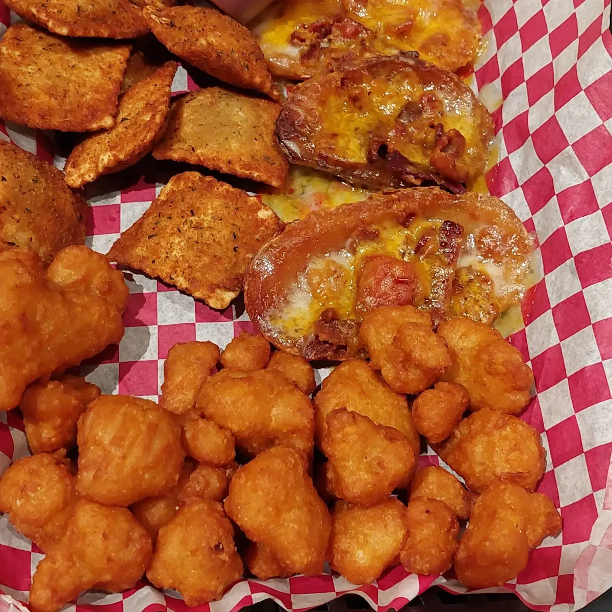 Sampler Cauliflower Potato Skins Ravioli's