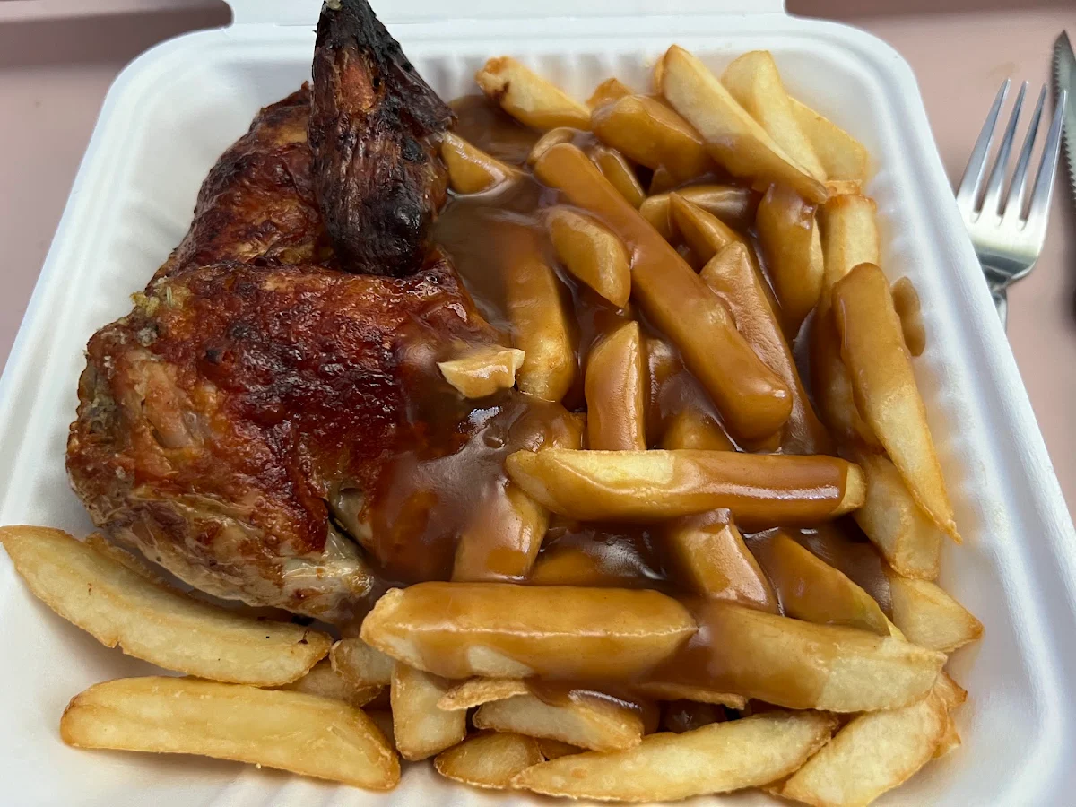 Half Chicken Chips Gravy Fries, Time To Eat