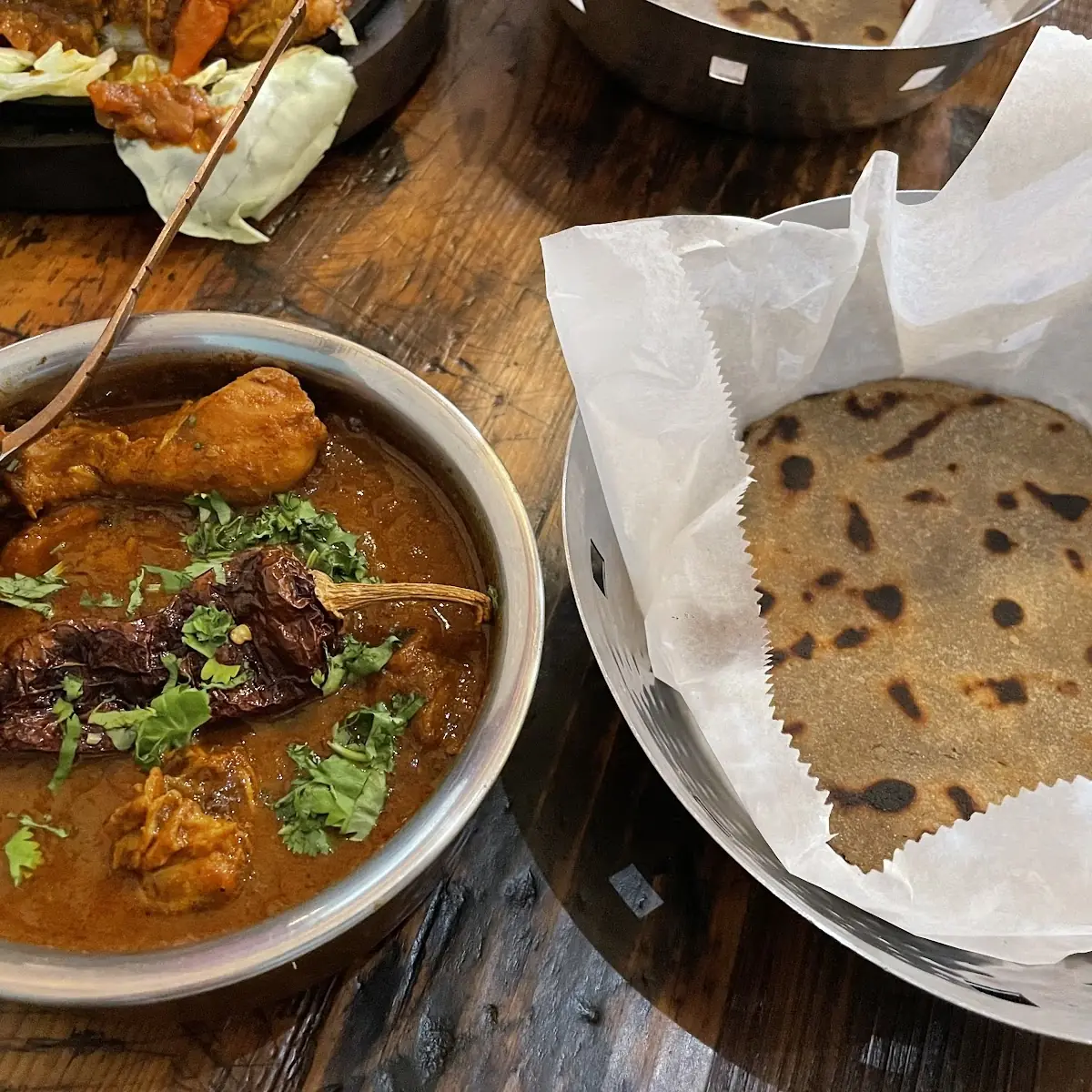 Kolhapuri Chicken Curry with Bajra Bhakri